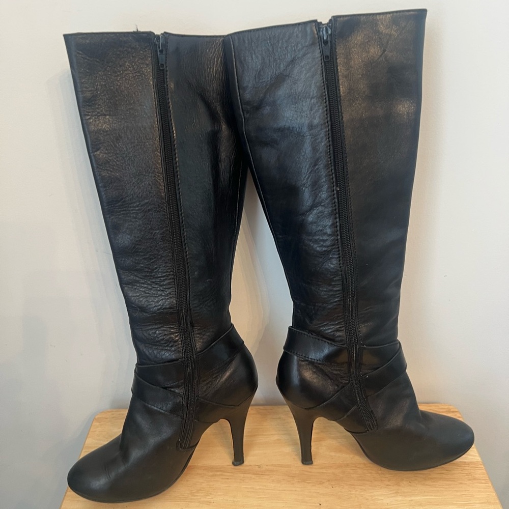 Shane & Shawn Boardroom Rockstars biker heeled  black boots size 8 - Picture 3 of 11